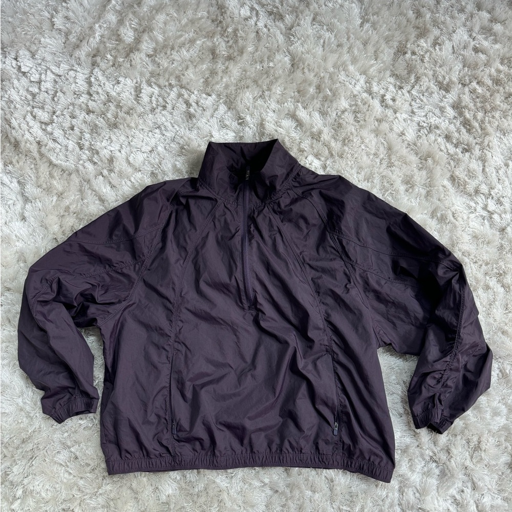 Athleta Grace Half zip Warm up Jacket Deep Crocus Violet size XL